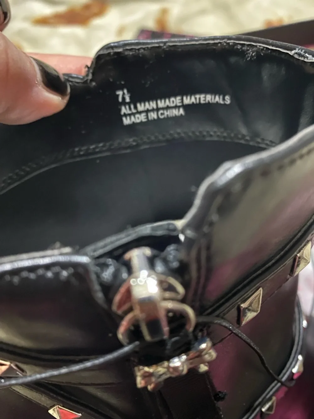 Betsey Johnson Black Studded Strap Ankle Booties - Picture 7 of 7